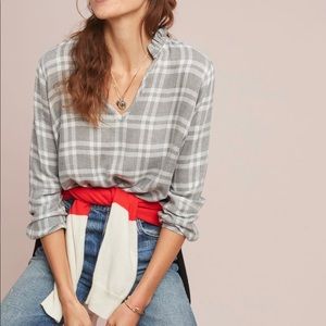 NWOT Cloth and Stone Plaid Flannel Blouse